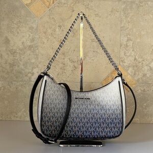 Michael Kors Jet Set Travel LG Shoulder Chain Crossbody Bag MK Ombre Black
